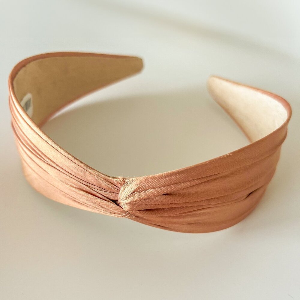 Satin Knot Headband in Copper Tan